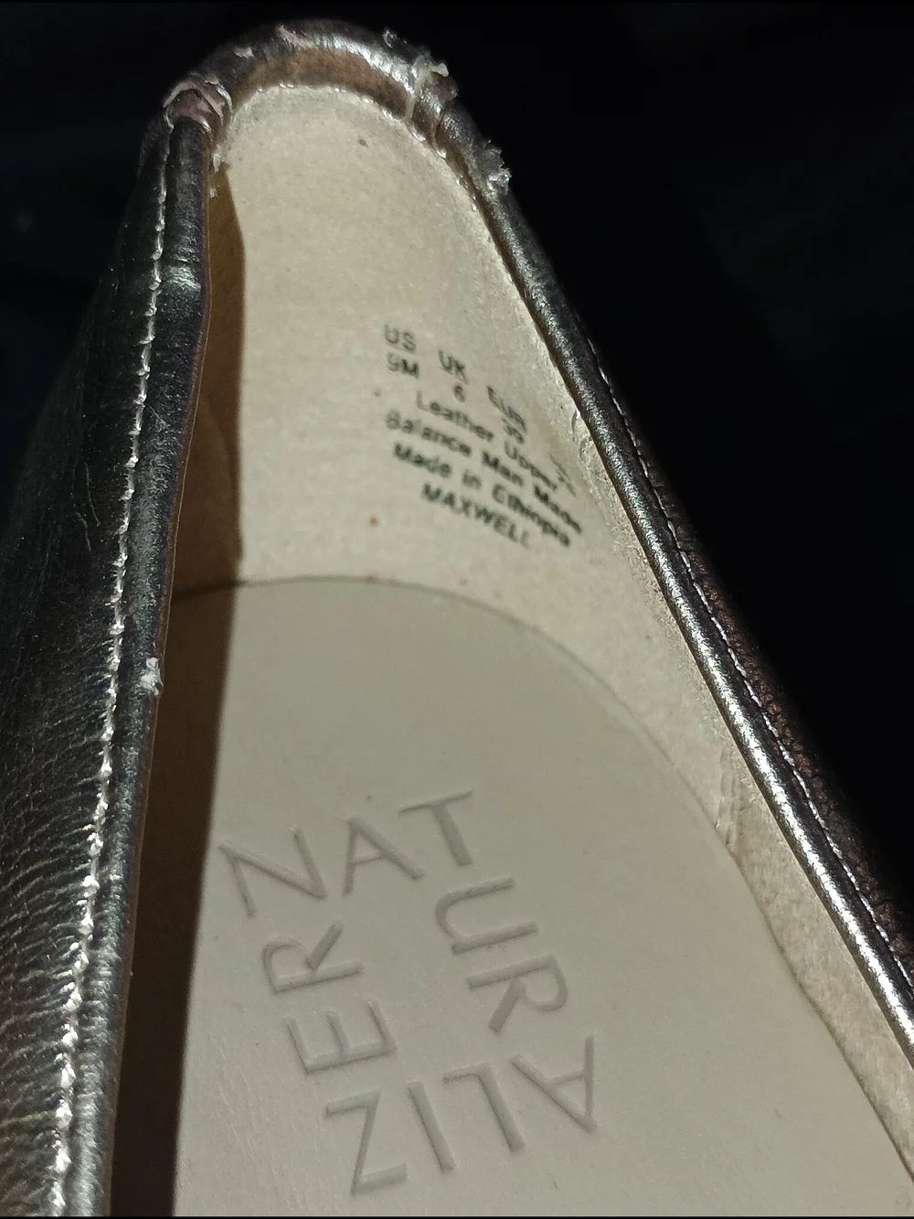 Naturalizer Metallic Silver Leather Ballet Flats